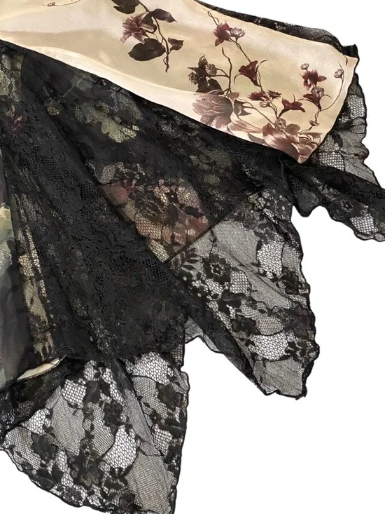 Dolls Kill Widow Maxi Skirt XXS Black Floral Lace Boho Whimsigoth Fairy Grunge - Picture 4 of 8